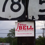Bell for mayor sign